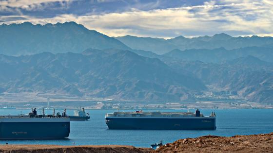 Container ships in the Red Sea