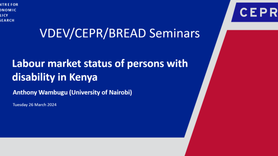VDEV 49 Holding slide - Labour Market status of persons with disability in Kenya