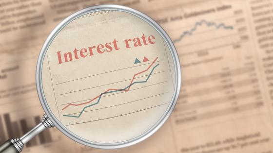 Interest rate chart in newspaper