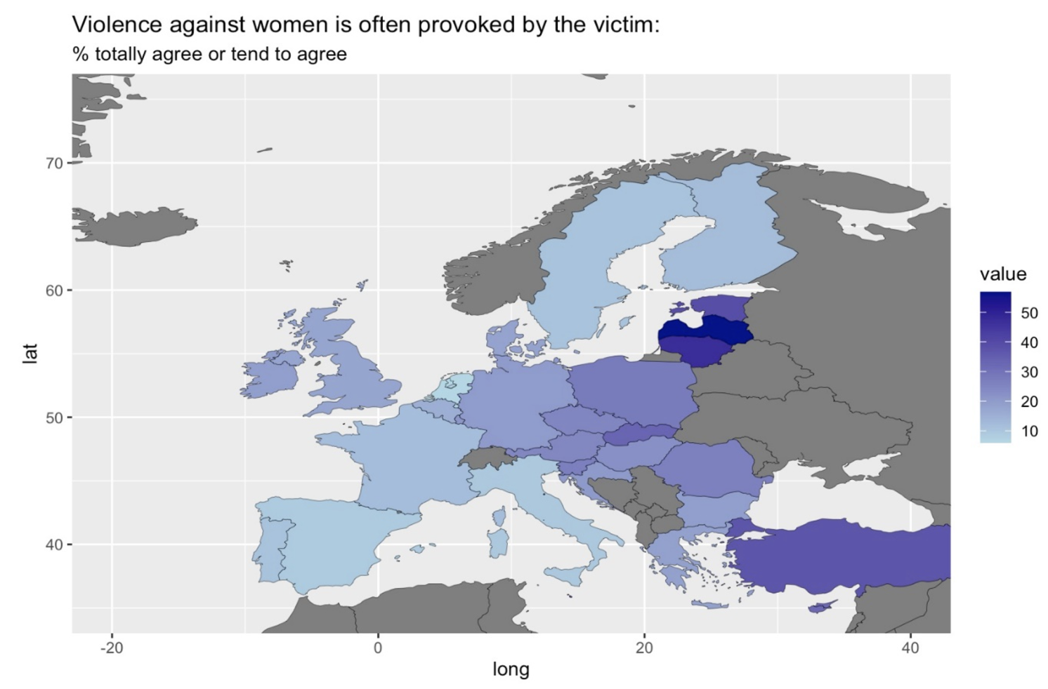Figure 1 Victim-blaming attitudes in Europe