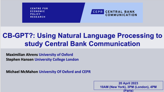 Seminar title card with CEPR logo 